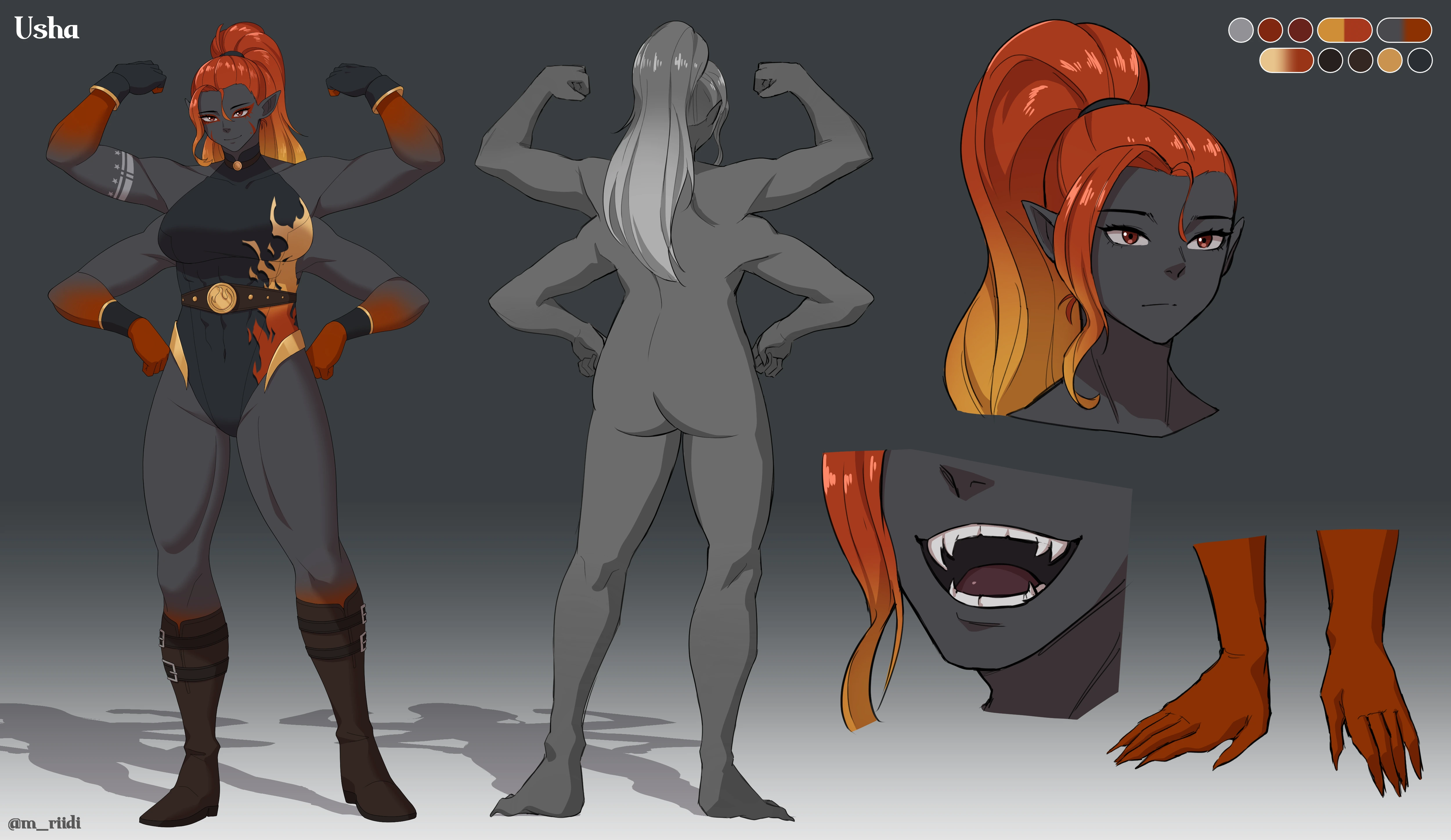 Reference sheet of Usha, by riidi.